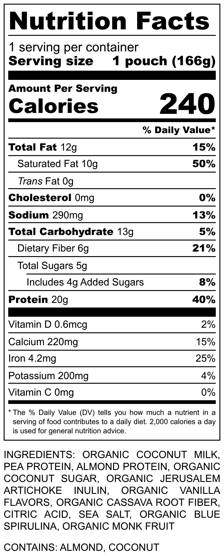 Vanilla Blue - H2 -20g - Nutrition Label.png__PID:29bb726f-c46f-4c23-9028-7233a0ce4891